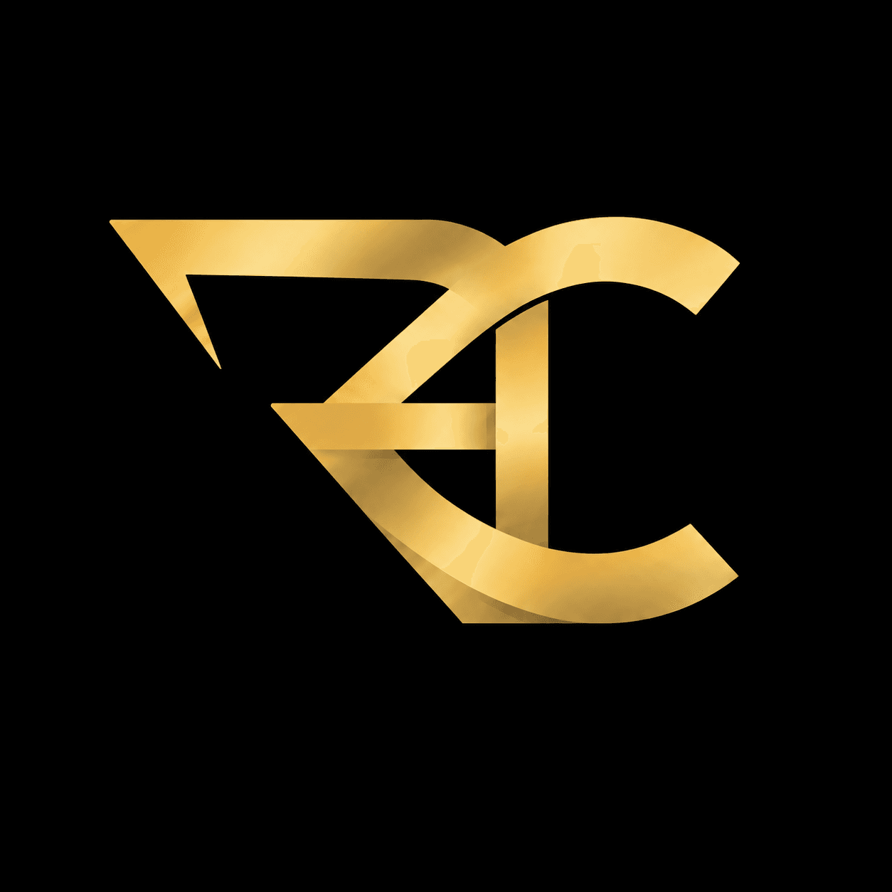 Gold RC monogram with an integrated 4